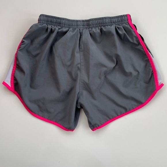 Nike Dri-Fit Girl's Gray Hot Pink Athletic Running Shorts Size Large - Picture 2 of 6